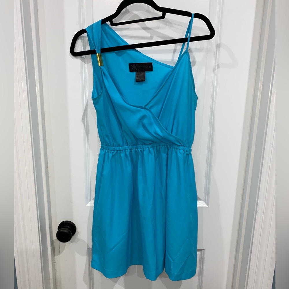 Light blue above the knee dress